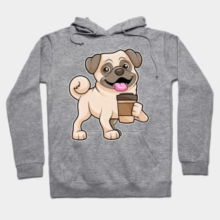 Pug with Coffee to go Hoodie